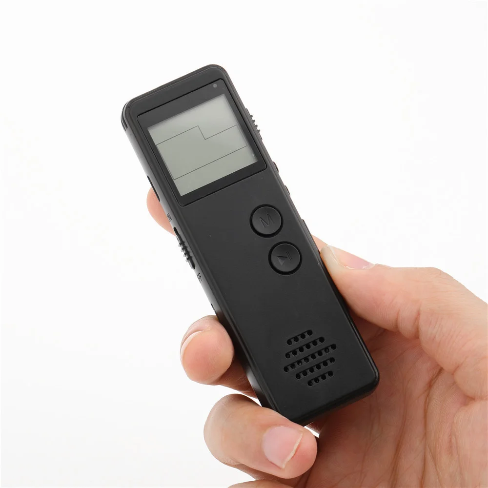 Long Distance Digital Voice Recorder One Key Recording Audio MP3 Dictaphone Noise Reduction Voice MP3 WAV Record Player 128Kbps