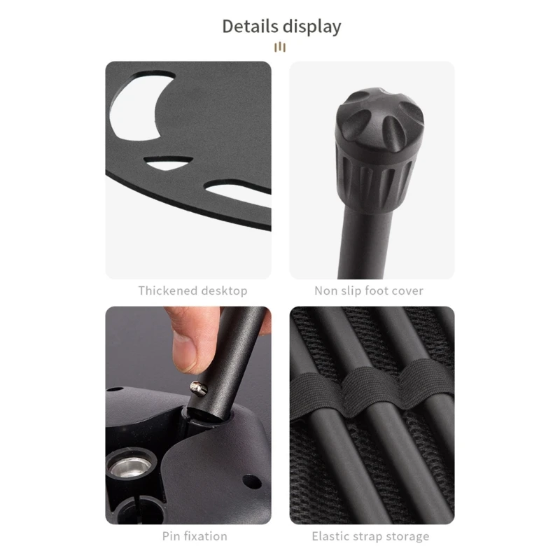 Складной круглый стол из алюминиевого сплава съемный портативный для пикника и