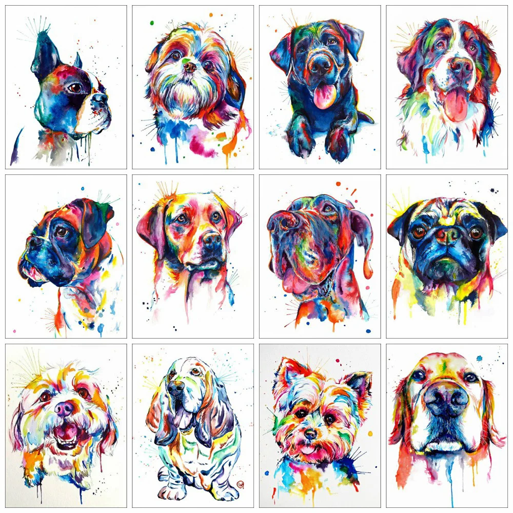 

Huacan 5d Diamond Painting Kits Full Dog Diamond Art Mosaic Animal Embroidery Farmhouse Home Decor