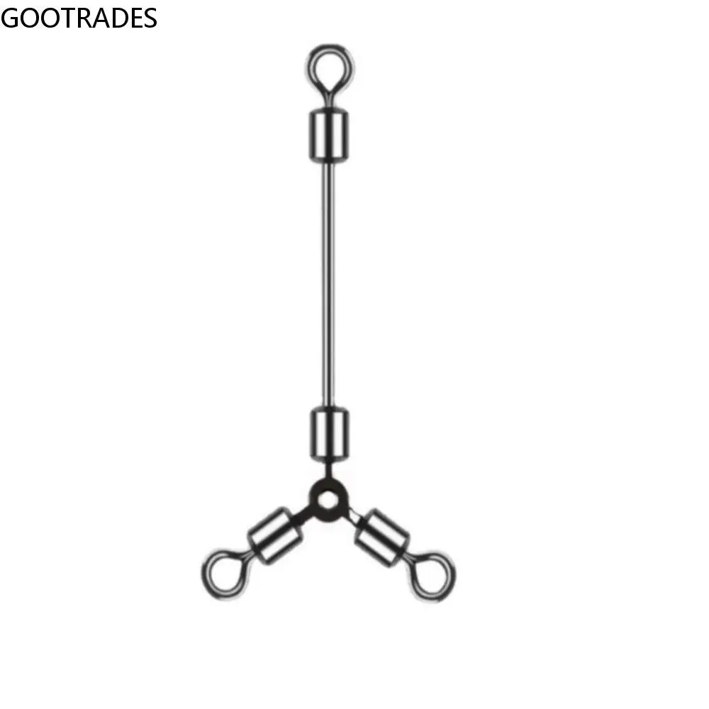 

3-Way Swivel Saltwater Fishing Barrel Swivel Connector Long Leg O-Shape Three Way Swivels Fishing Accessories Tackle