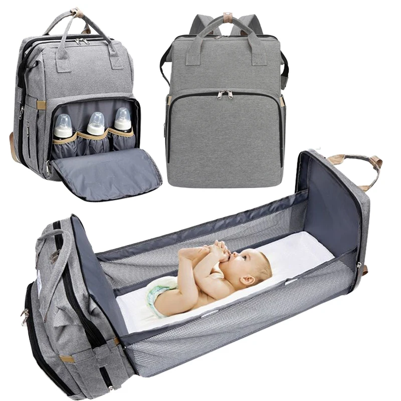 

Baby Nappy Changing Bags Outdoor Portable Baby Bed Mummy Storage Backpack Bags Large Capacity Travel Diaper Bags Waterproof