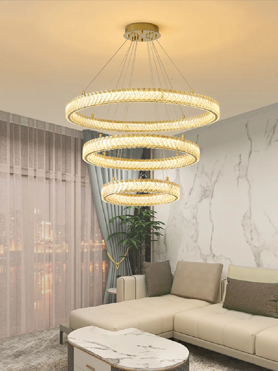

Modern Suspension Arrow Shaped Crystal Gold Round 2022 New Trend Pendant Light Dimmable LED Home Decor Appliance Lobby
