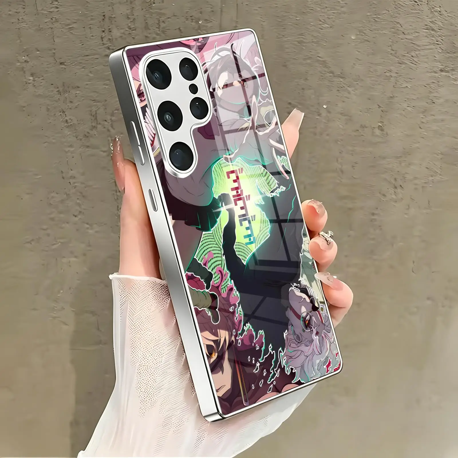 Фото Чехол для телефона Samsung S26 S25 S24 S23 S22 S21 Plus Ultra Note20, гальванизированный стеклянный чехол для телефона, аниме DAN DA DAN №3
