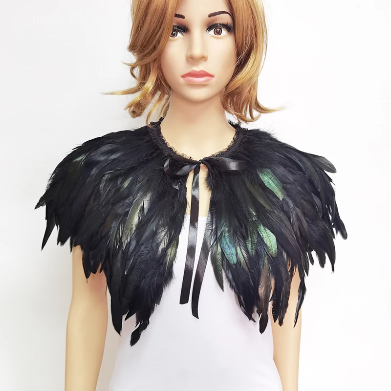 Feather Shawl Wrap Shoulder Decoration Gothic Shrug Cape Fashion Costume Cosplay Props for Halloween Rave Party Clothing |