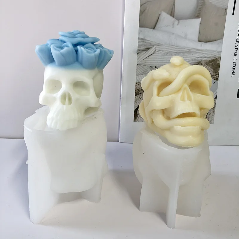 Силиконовая форма в виде 3d-черепа для свечей инструменты украшения тортов на