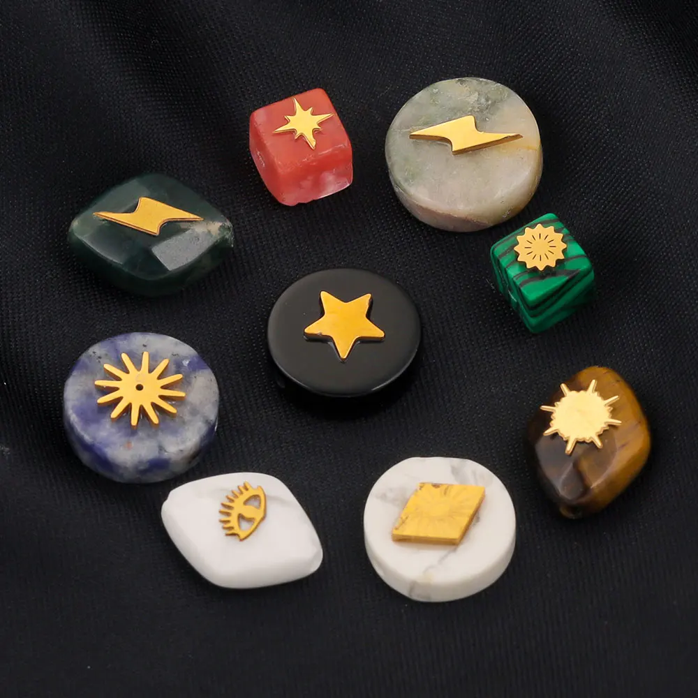 5 шт. нержавеющая сталь натуральный камень геометрическая звезда крест свободные