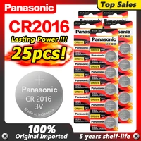 panasonic 25pcs 3v button coin cell lithium batteries cr2016 lm2016 br2016 dl2016 for remote control toy disposable battery