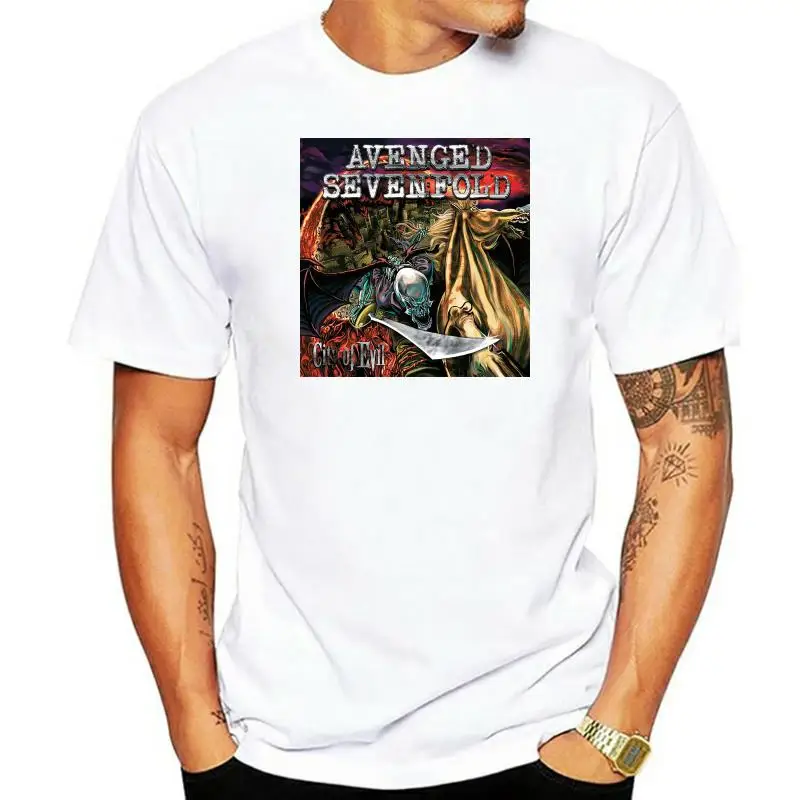 

Avenged Sevenfold City of Evil Men HEAVY METAL Incognita Metal Black T-shirt in summer Asian Size Mens Short Sleeve Tees