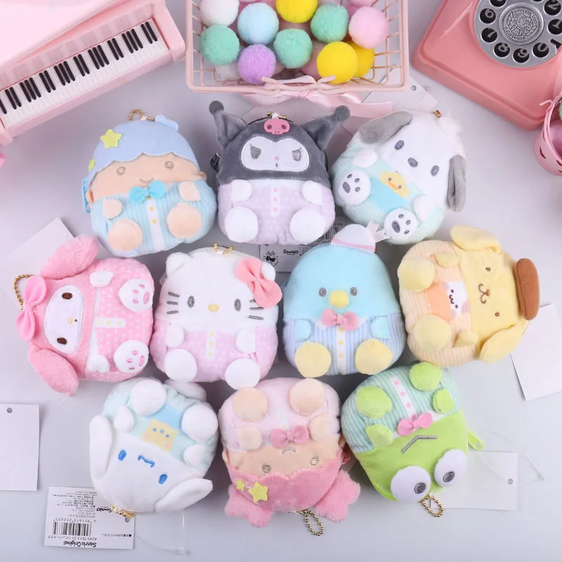 

Hello Kitty Girl Cute Coin Purse Anime My Melody Cartoon Plush Purse Girl Kawaii Backpack Pendant Decoration Cute Headphone Bag