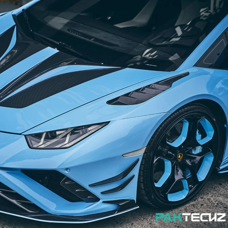 Фото Облегченный обвес для Lamborghini Huracan LP610 LP580 EVO: улучшенные крылья в стиле PK из сухого карбона, комплект брызговиков №5