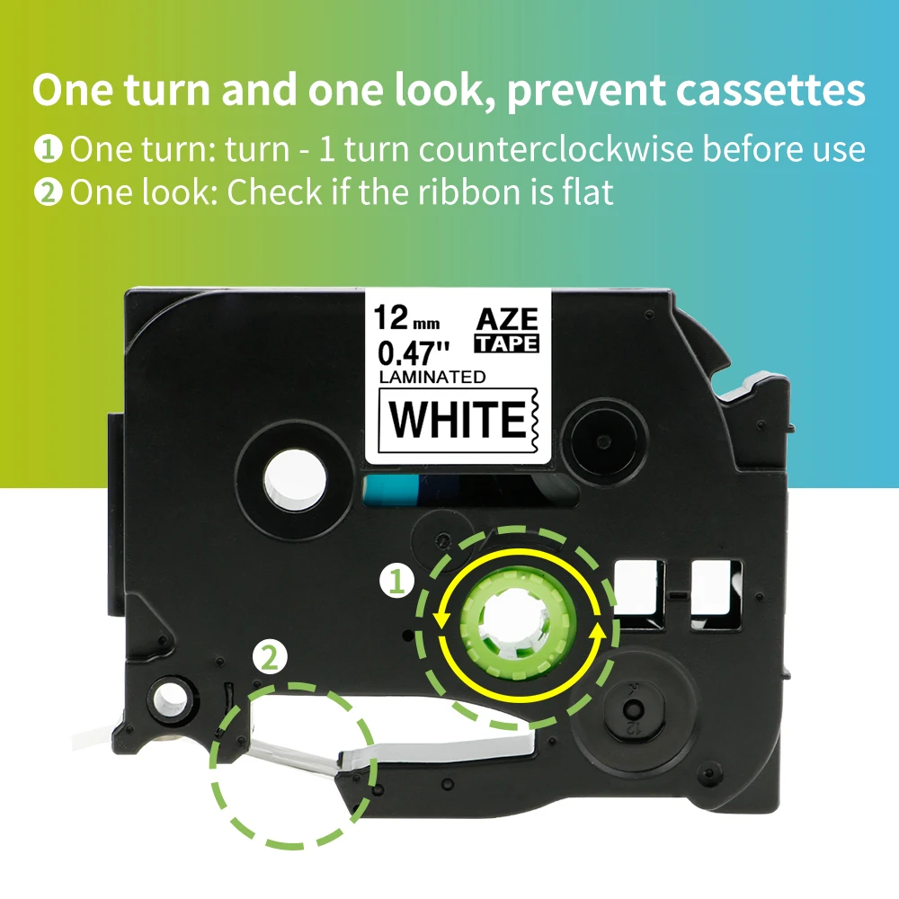 Лента для этикеток 6/9/12/18/24 мм совместимая с этикетировочной машиной Brother Ptouch