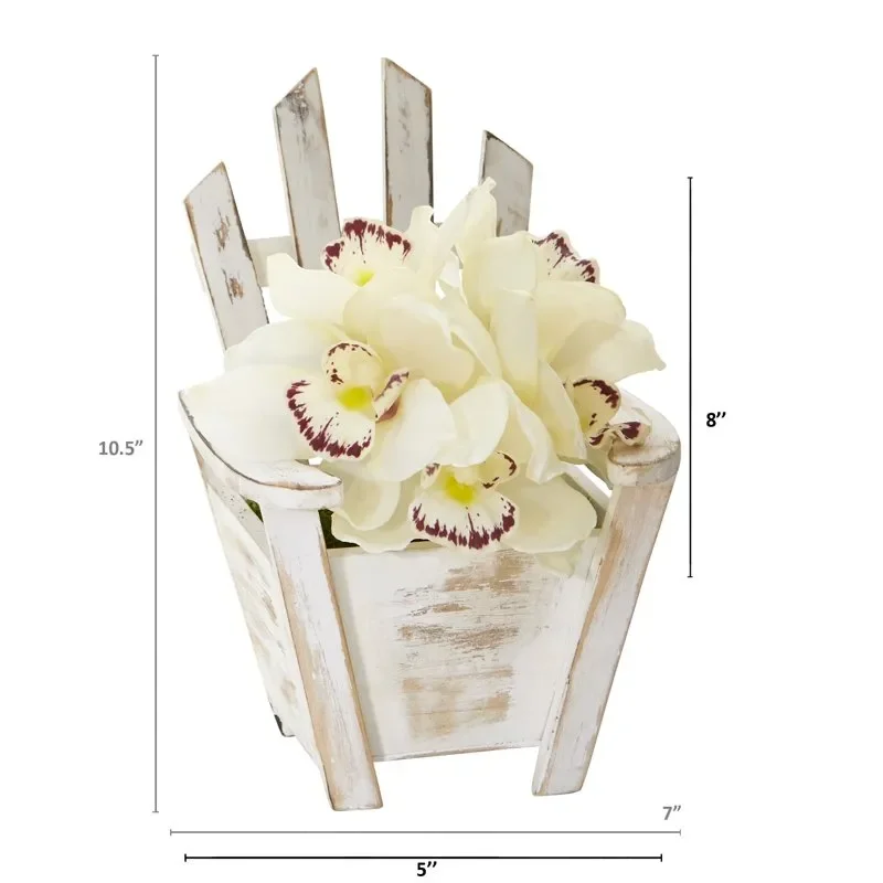 

Потрясающе Очаровательная композиция из искусственных орхидеи в горшке стула для украшения вашего дома.