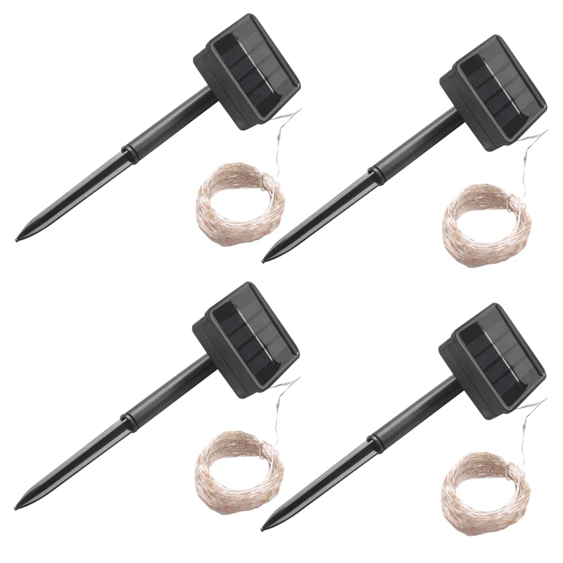 

4X Solar String Lights, 10M 100LED Outdoor String Lights, Waterproof Decorative String Lights (Multicolor)