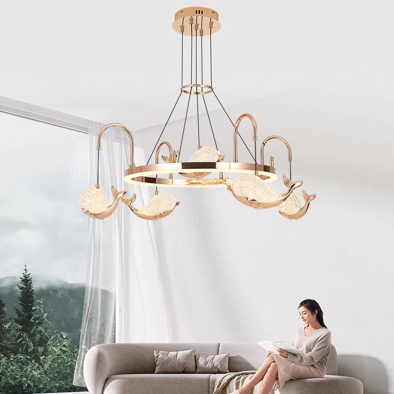 

Modern Design Style Dolphin Chandelier Hotel Club Room Children's Lighting Clothing Store Living Room Dining Room Decorative