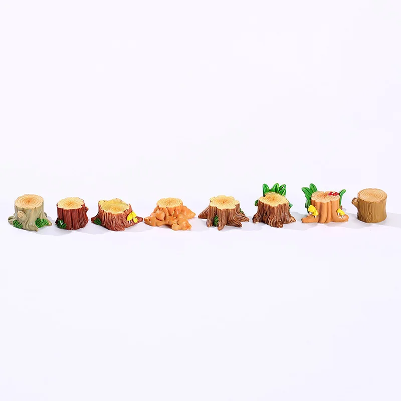 Маленький пень дерева креативное украшение из смолы микропейзажный орнамент мха