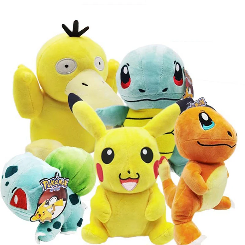 

1pcs TAKARA TOMY Pokemon Pikachu Charmander Squirtle Bulbasaur Psyduck Plush Toys Doll Soft Stuffed Toy for Children Gifts