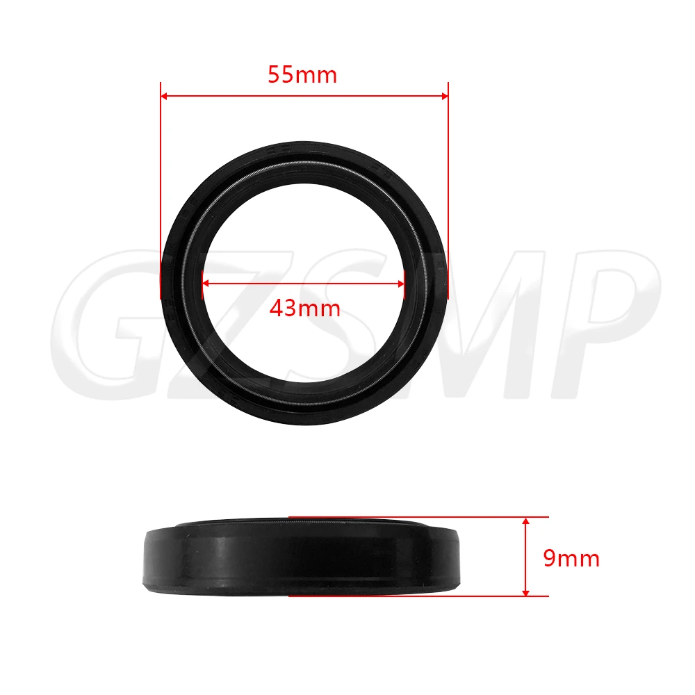 Фото Подходит для Yamaha FZ1 MT-03 BT1100 WR 250 500 XJR 1200 1300 R1 R6 XT660 X Z 43x55x9, сальник передней вилки и пылезащитный чехол №2