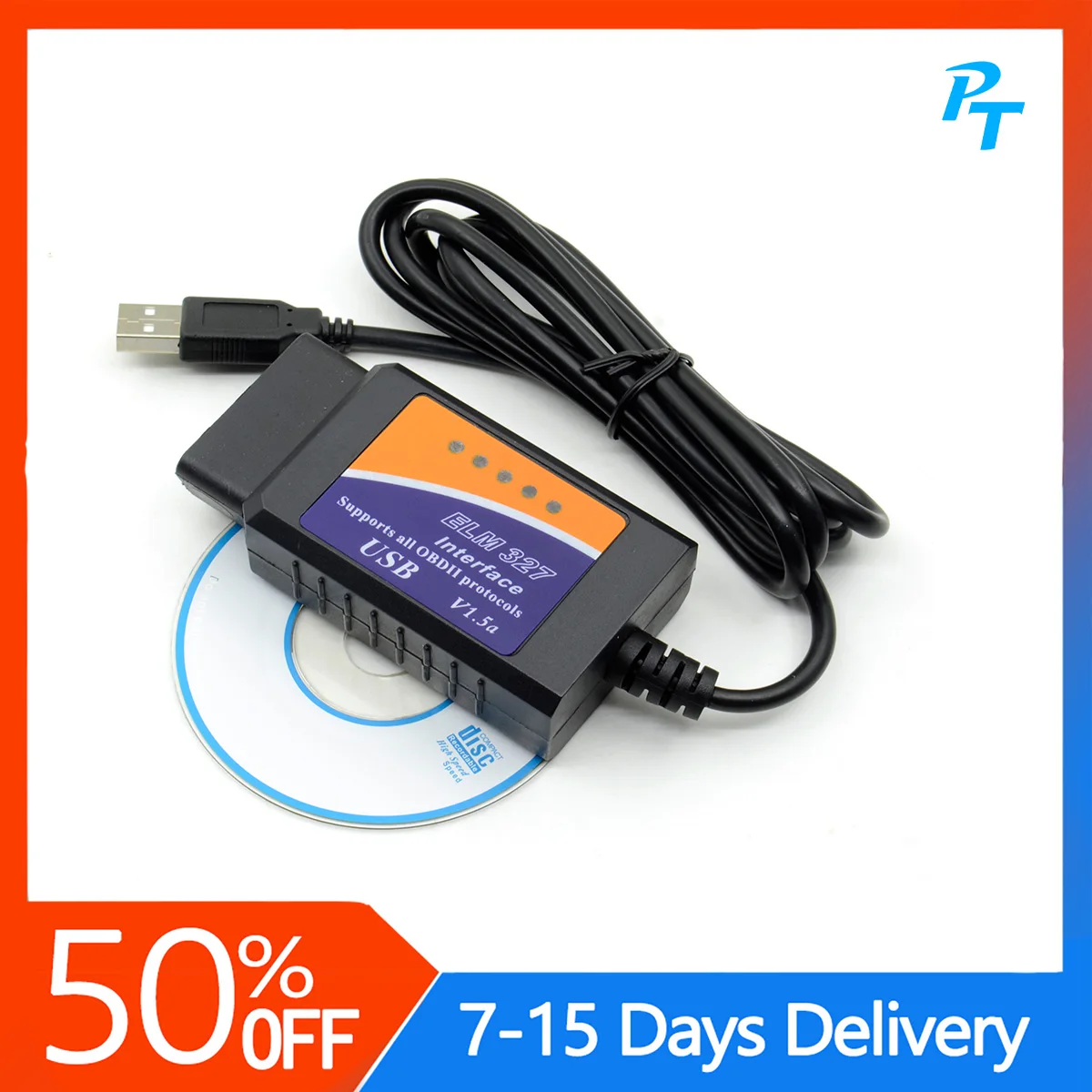 

Новейший автомобильный диагностический сканер ELM327 USB V1.5 OBD2, ELM 327 в 1,5 OBD 2 OBDII интерфейс, автоматический диагностический инструмент на основе ПК, стандартное сканирование