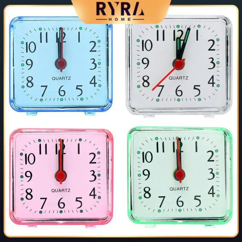 

Small Alarm Clock Electronic Batteries Alarm Square No Tick Wake Up Clocks Bedroom Accessories Fashion Table Clock Silent Cute