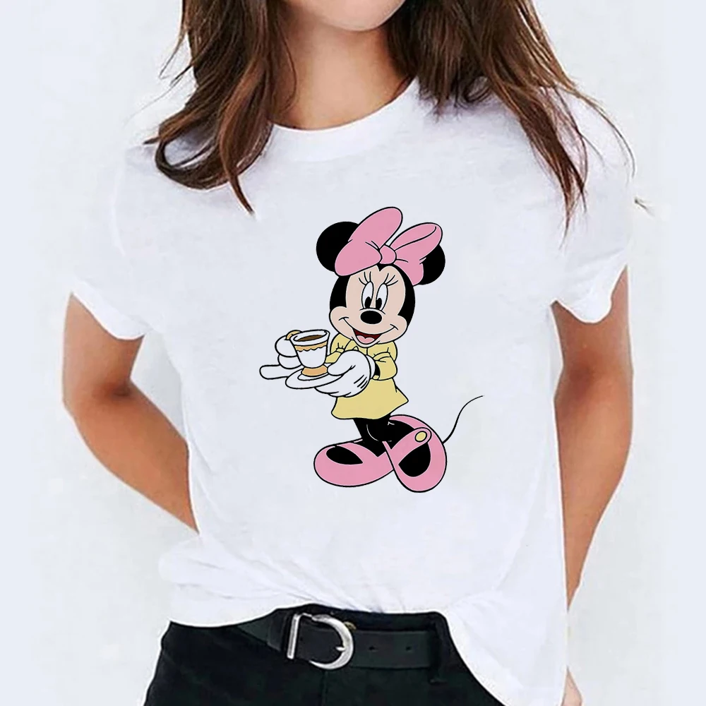 

Disney Dropship Top Clothes Fashion Tee Shirts Female Kawaii Comfortable Tshirts Minnie And Daisy Series Printing Women T-shirts