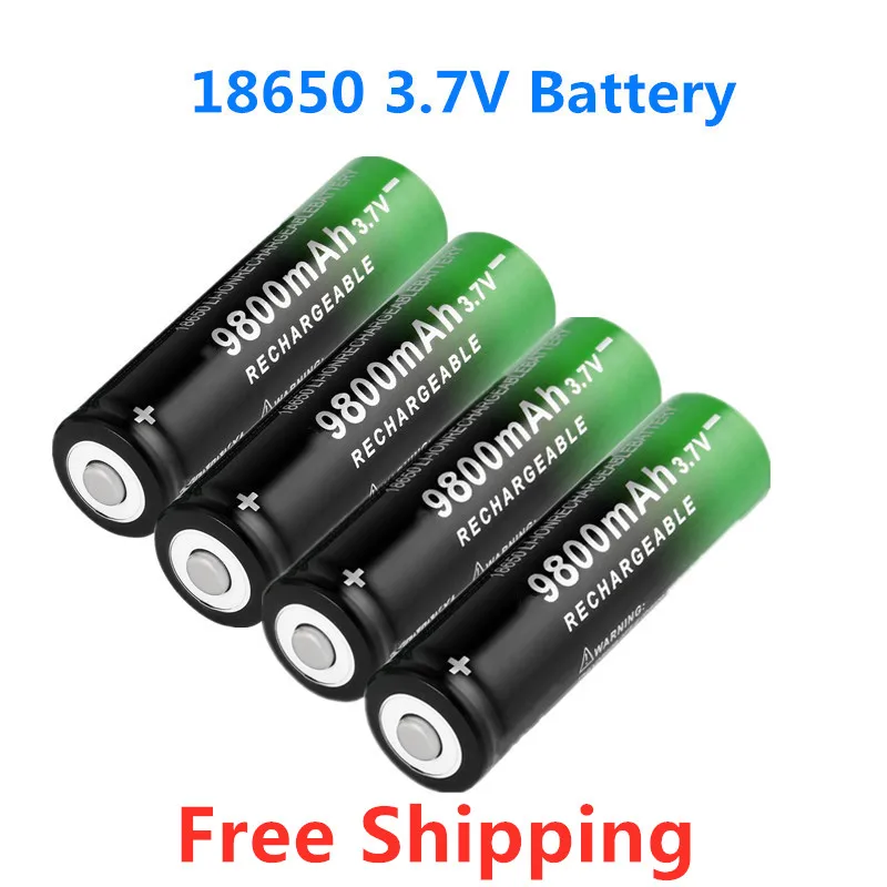 

High Quality 9800mAh 3.7V 18650 Lithium ion batteries Rechargeable Battery For Flashlight Torch Free shipping
