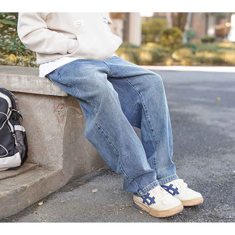 Men Clothing 2022 New Straight Loose Cylinder Jeans Vintage Comfortable Blue Temperament Harun Trousers Female Autumn and Winter