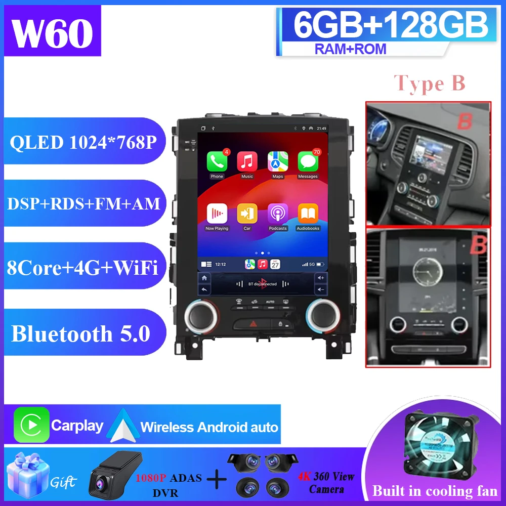 

Android 15 для Renault Koleos Megane 4 Samsung SM6 Talisman 2017-2019 9,7-дюймовый автомобильный радиоприемник, мультимедийный плеер, навигация