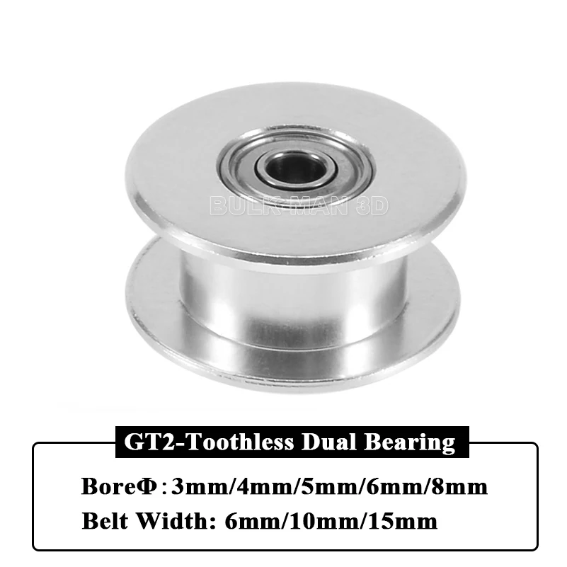 3 шт. алюминиевые беззубые шкивы GT2 3 мм 4 мм 5 мм 6 мм с подшипниками