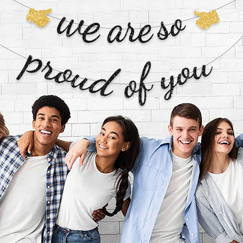 

We Are So Proud of You Banner Graduation Decorations 2023 Banner Congrats Grad Party Decorations Supplies