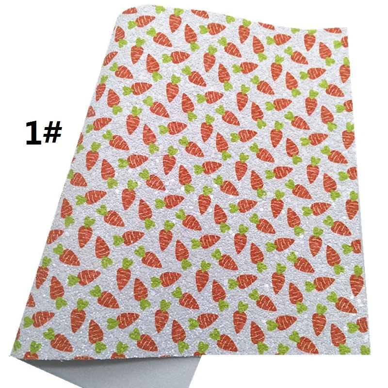 Пасхальная морковка принт крупный блеск винил ткань лист фетр подложка