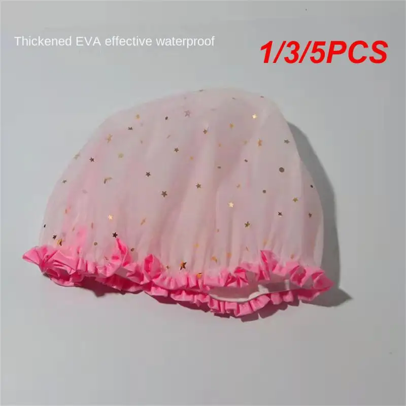 

1/3/5PCS Waterproof Bath Hat Thicken Waterproof And Oil Fume Women Spa Hair Salon Supplies Butterfly Shower Bathroom