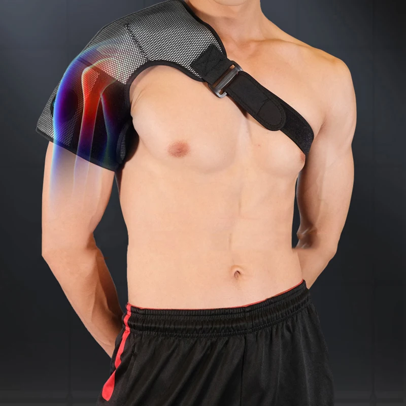 

USB Heated Massage Shoulder Brace 3 Vibration & Heat Settings Adjustable Heating Shoulder & hip bone Muscles Pain Relief Brace