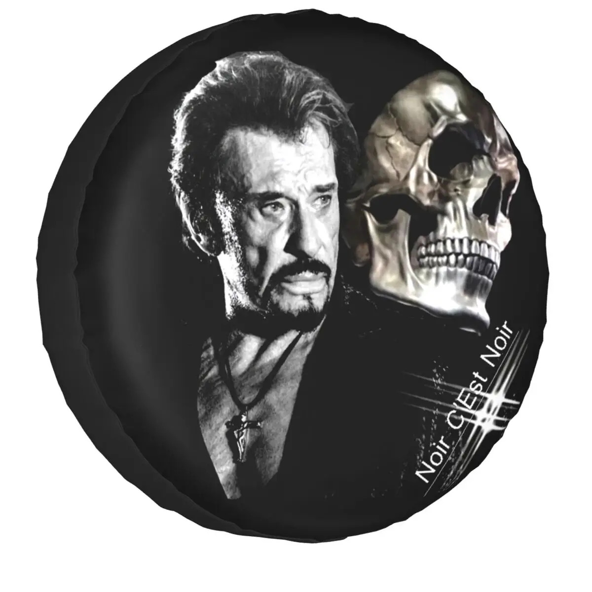 

Johnny Hallyday Spare Wheel Tire Cover for Prado France Rock Singer Jeep RV SUV Trailer Vehicle Accessories 14-17 Inch