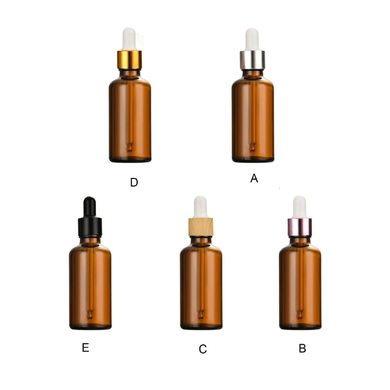 

918D 1PC Dropper Bottles Empty Travel Thick Amber Glass Tincture Bottles with Eye Droppers Leakproof Essential Oils