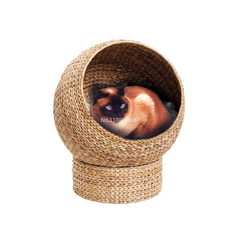 

Rattan woven banana leaf summer cat bed four seasons universal net celebrity can be dismantled and washed cat room pet kennel