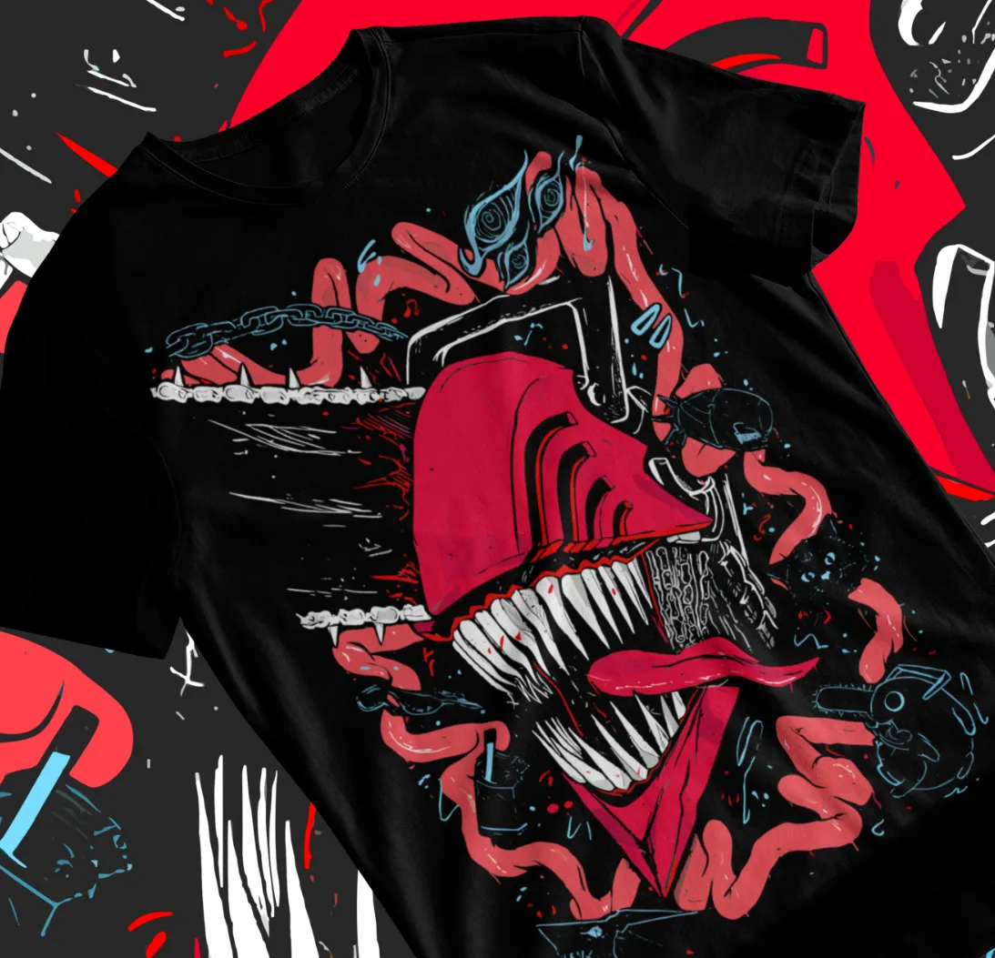 Футболка Denji унисекс с принтом бензопилы все размеры