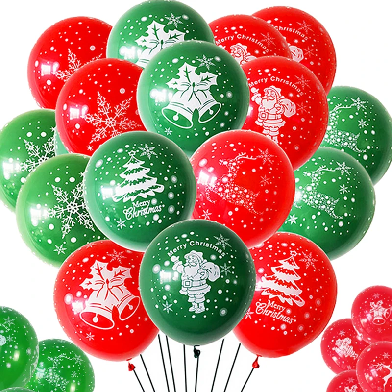 

10Pcs Christmas Latex Balloon Red Green Round Balloons Confetti Air Christmas Tree Birthday Party Decoration Wedding Supplies
