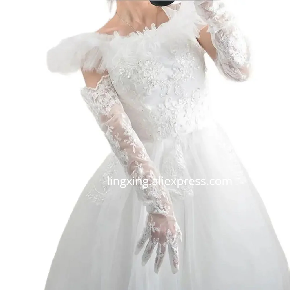 Кружевные длинные перчатки 62 см 24 дюйма сверхдлинные тюлевые сетчатые