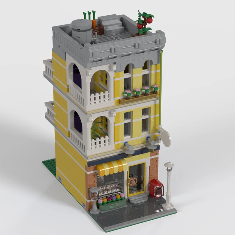 

NEW 1236PCS City Hot Selling Street View Moc modular building Bakery model DIY creative ideas Children Toy birthday Gift Blocks