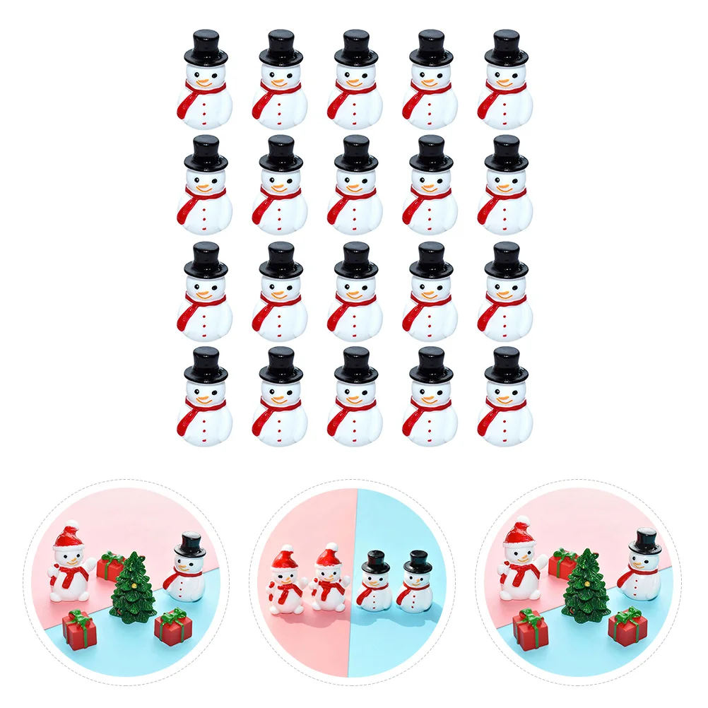 

Snowman Resin Christmas Miniature Mini Figurines Ornaments Party Birthday Supplies Figures Ornament Xmas Statue Tiny