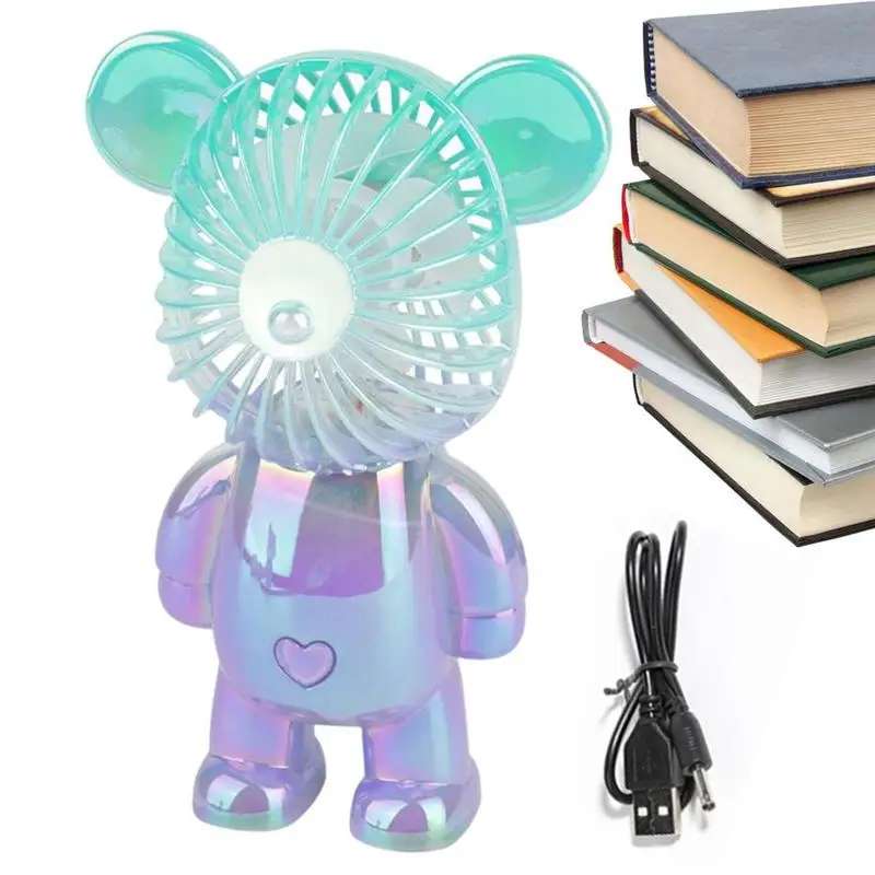 

Colorful Bear Fan USB Rechargeable Mini Handheld Fan Violent Bear Outdoor Mini Creative Desktop Mute Charging Handheld Fan
