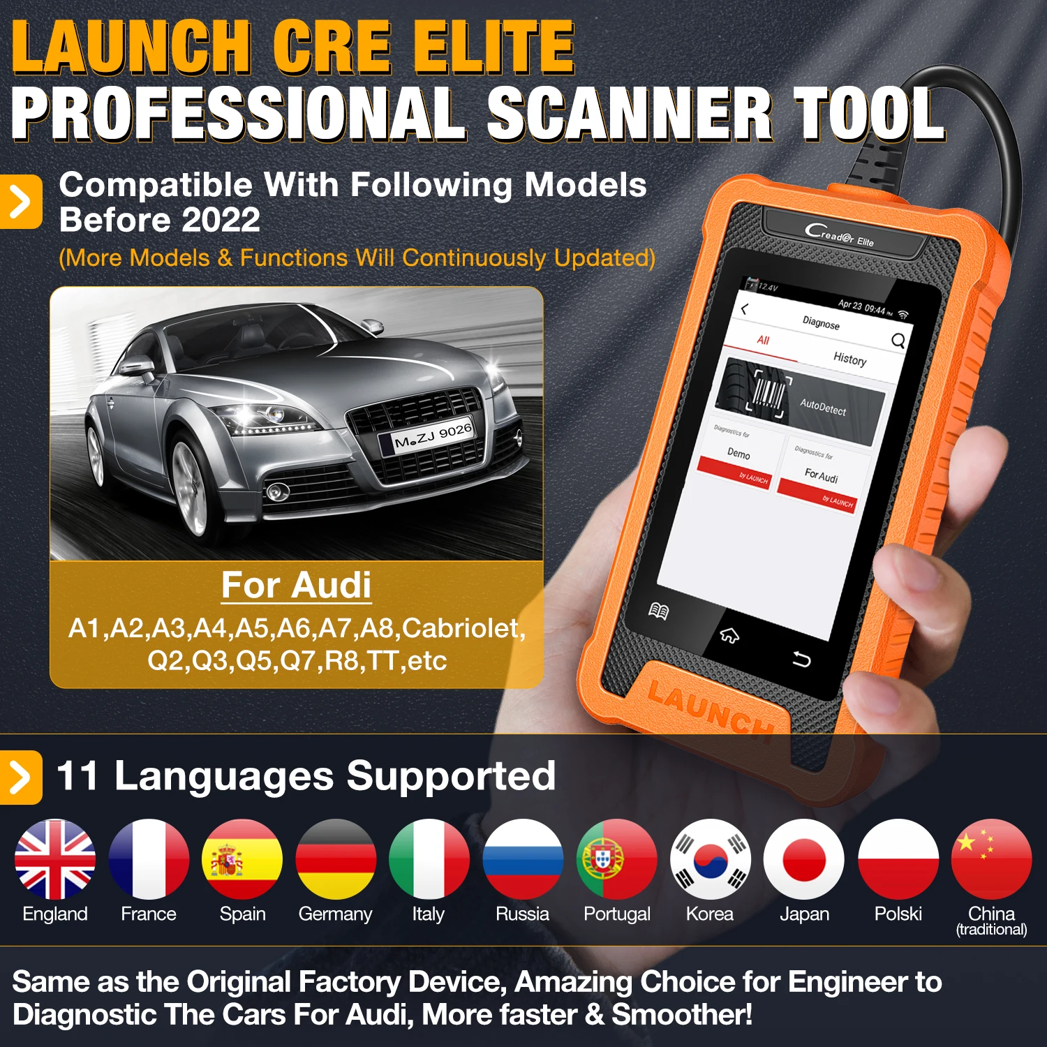 LAUNCH X431 Creader Elite для VAG профессиональные инструменты полной диагностики системы
