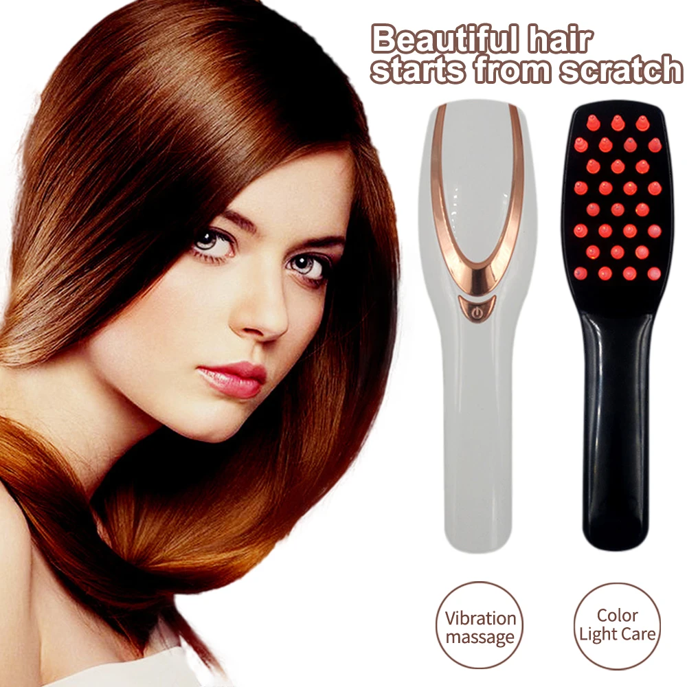 

Laser Hair Growth Comb Electric Scalp Massager Comb Negative Ion Brush Hair Care Soft Silicon Rubber Hair Loss Treatment Device