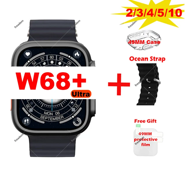 2023 IWO Watch Ultra W68 Plus Ultra Smart Watch Men 49mm Call NFC Heart Rate SOS W68 Ultra Max Smart Watch PK H11 Ultra Plus