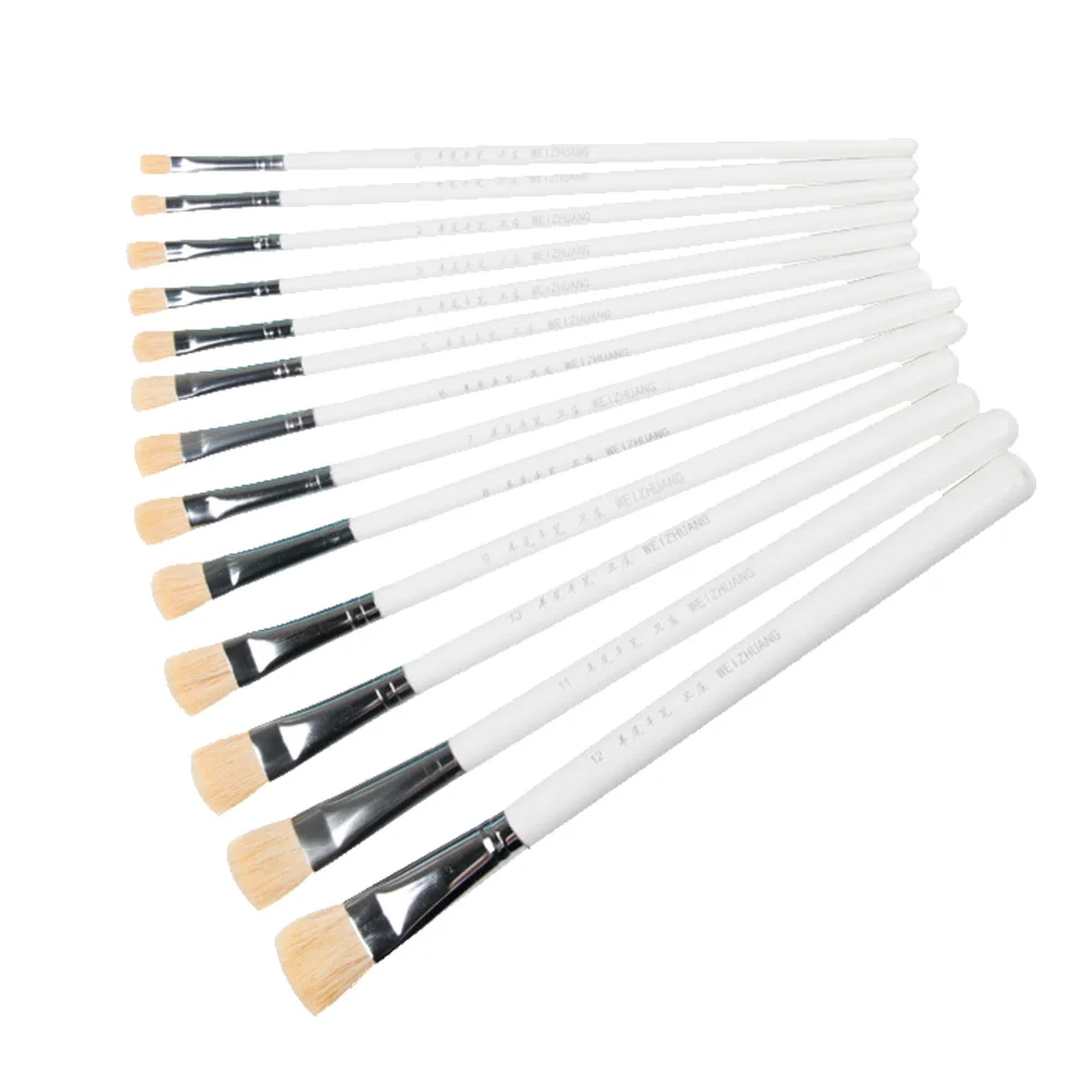 

12pcs Wooden Paint Brushes Watercolor Painting Pens Oil Painting Brushes