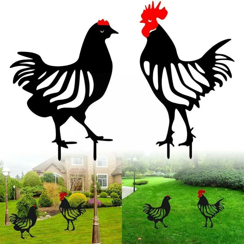 

Funny Acrylic Standing Rooster Hen Stakes Outdoor Garden Art Chickens Garden Lawn Plugs Modeling Garden Decoration Home Ani D5P6