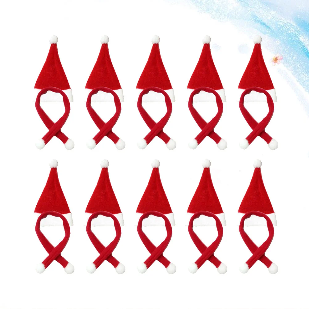

Christmas Bottlemini Hat Santa Hats Scarf Covers Holders Decoration Silverware Scarvesset Cap Decorstableware Cutlery