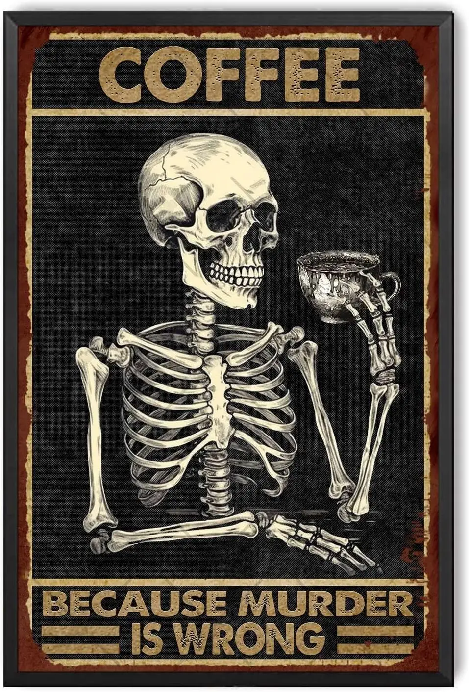 Ретро Sgn Coffee Skull Vntge Bece Murder s Wrong для улицы снаружи офиса Bness спальни Br Mn Cve Sgns Decor