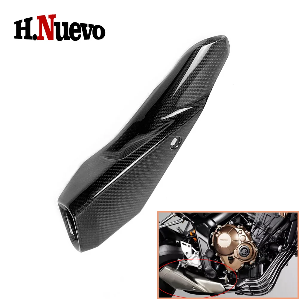 

Real Carbon Fiber For Honda CB650R CBR650R 2019 2020 2021 Motorcycle Exhaust Pipe Cover Heat Shield Protector Guard Accessories