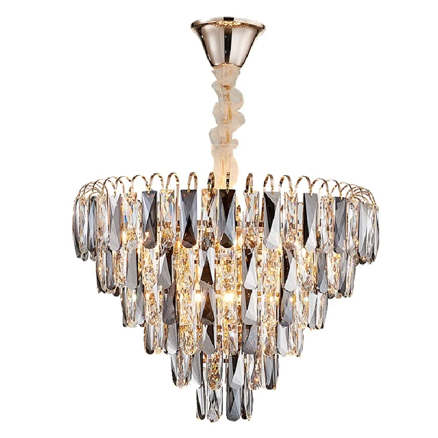 

LukLoy Luxury Ceiling Pendant Crystal Effect Pendant Light Black Gold Pendant Lamp for Living Room Bedroom Foyer Atrium Shop